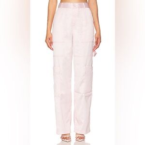 Revolve Bubish Lara Cargo “Satin” Style Pant in Blush